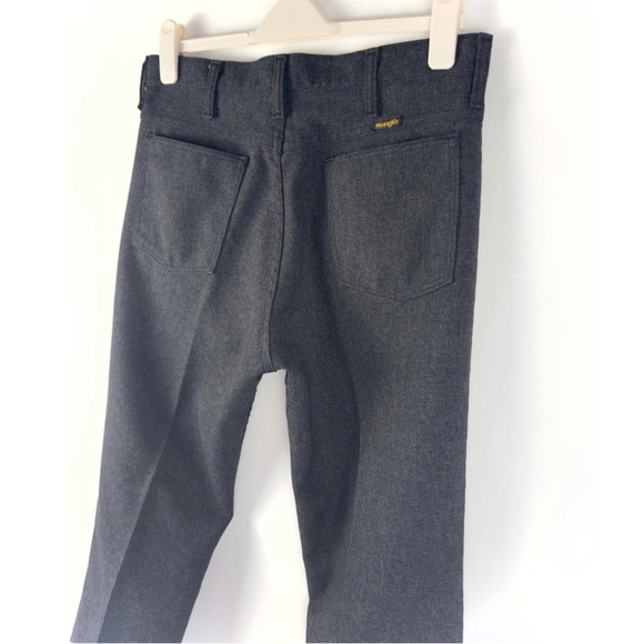 Vintage 1970’s Wrangler Men’s Regular Fit Dress Pants in Dark Grey • 33W x 32L - Picture 8 of 10